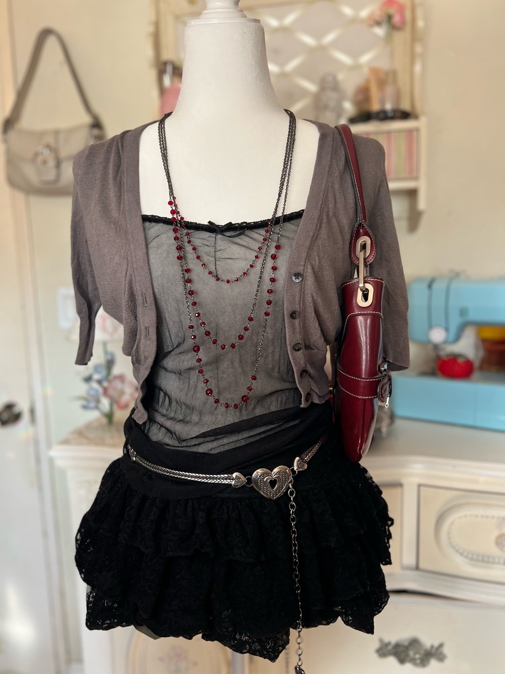 Express Sheer Black Lace Tank